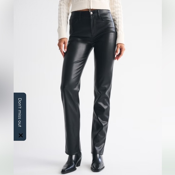 Abercrombie & Fitch Pants - Abercrombie & Fitch began leather black pants like new 33 16 LONG 90s straight